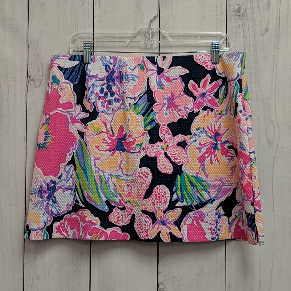 Lilly Pulitzer Pink Blue Floral Skort Size Large